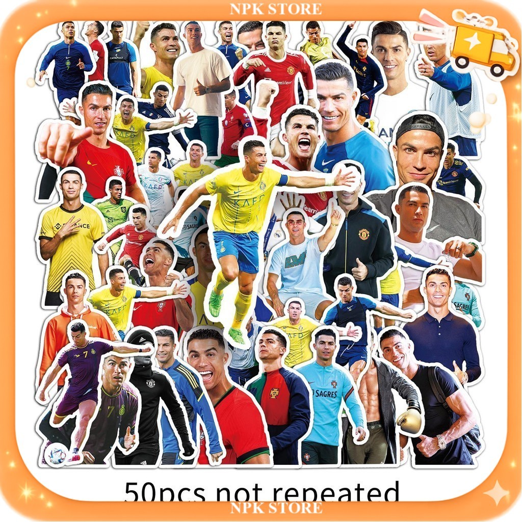 🔥🇹🇭พร้อมส่ง🇹🇭🔥 50แบบ นักฟุตบอล คริสเตียโน โรนัลโด Cristiano Ronaldo sticker football sport star