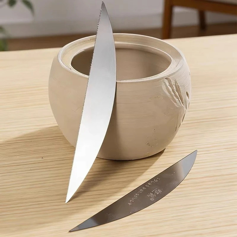 Stainless Steel Pottery Texture Scraper Flexible Clay Sculpting Tool for Pottery Clay Throwing Handb