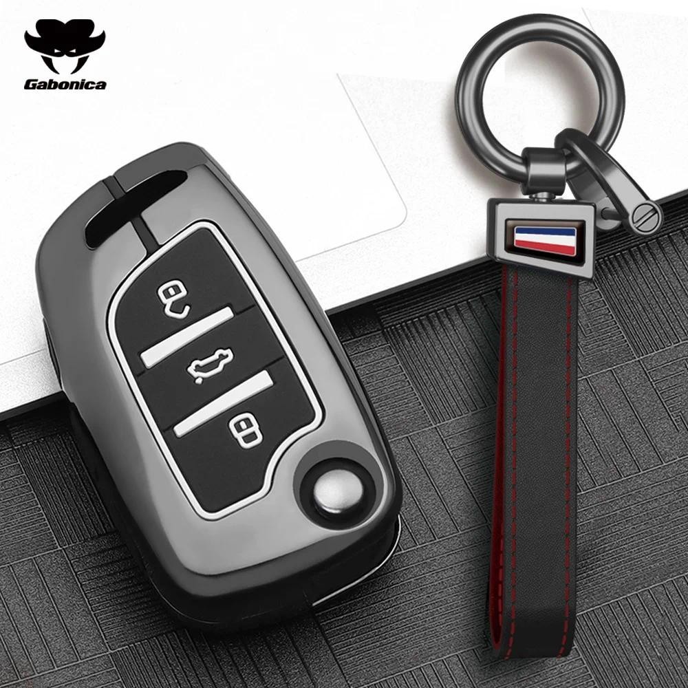 ใหม่โลหะรถ Flip Key Case ฝาครอบ Fob สําหรับ Citroen C1 C2 C3 C4 C5 XSARA PICA สําหรับ Peugeot 306 40