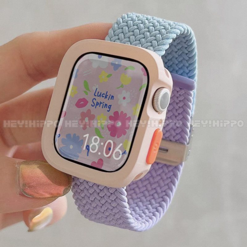 สายทอไนลอนเหมาะสําหรับ ฉันดู 49/46/45/44/42/41/40/38 มม. เคสป้องกันมุมขวาเหมาะสําหรับ ฉันดู 11/10/9/8/7/6/5/4/3/1 ชุดสายรัด