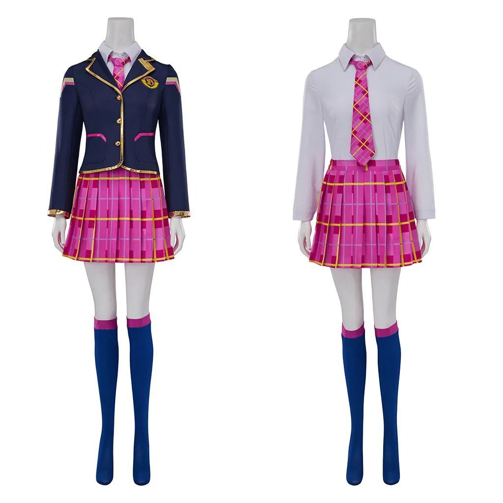 เพลง Hana คอสเพลย์อะนิเมะเครื่องแต่งกายสาว D.va JK ชุด Top Coat กระโปรงชุดฮาโลวีน Dva 3rd Party ชุดส