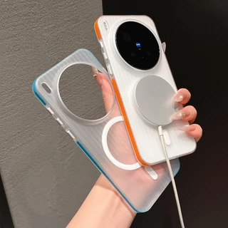 Sunyi Anti-Slip เคสโทรศัพท์แม่เหล็กสําหรับ VIVO X200 X300 S Pro Ultra Skin-Friendly Touch Anti-Fingerprint Anti-สีเหลืองโลหะด้านข้างปุ่ม