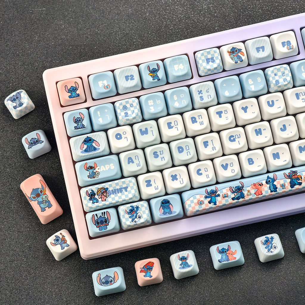 【ไทย Keycap】MAIMOOO Stitch Keycap 120 คีย์ MOA โปรไฟล์ PBT ไทย Dye Sublimation การ์ตูน Lilo & Stitch