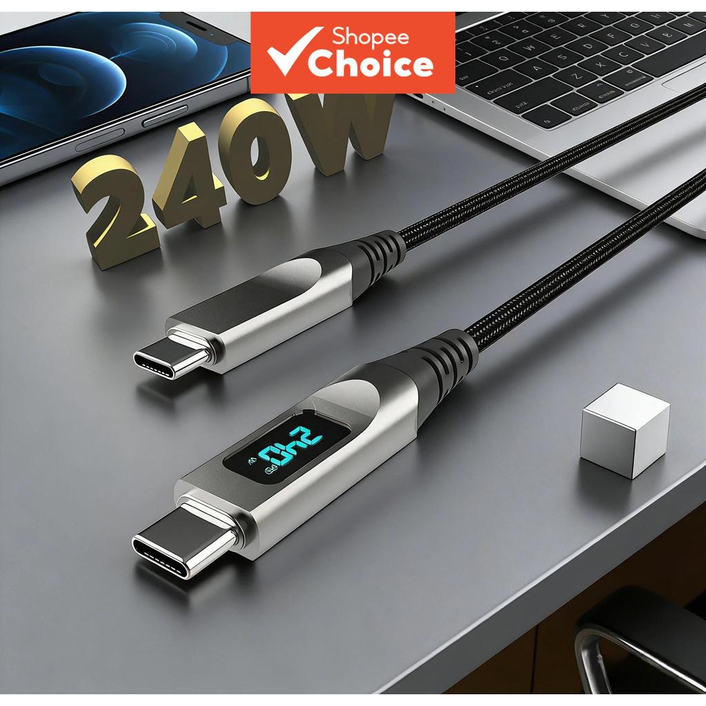 240W Type-C สายชาร์จข้อมูลสายชาร์จเร็วสําหรับ iPhone 16 15 Xiaomi Huawei MacBook