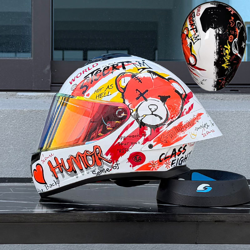 หมวกกันน็อคมอเตอร์ไซค์แบบเต็มหน้า ORZ สีชมพู, DOT ได้รับการอนุมัติ Dual Visor หมวกกันน็อคมอเตอร์ไซค์