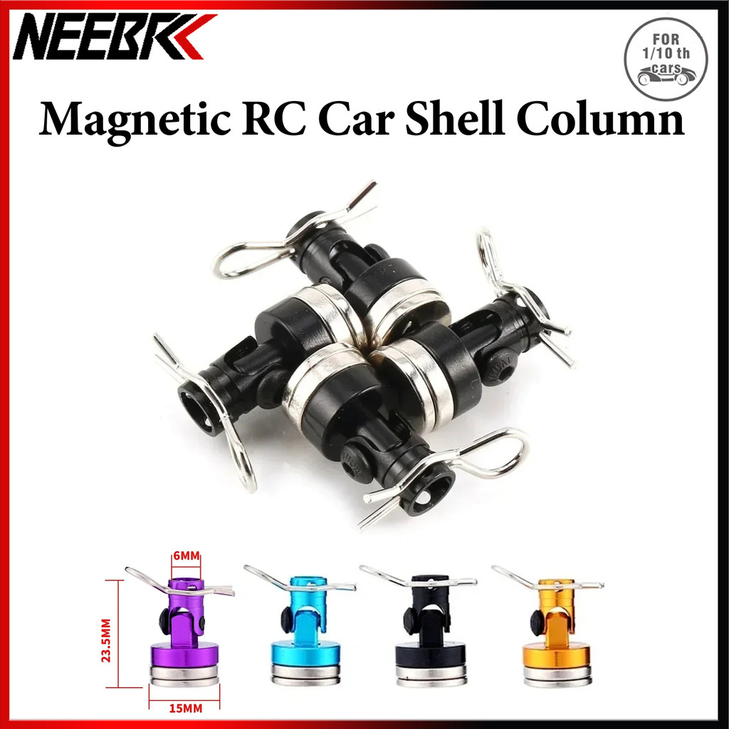 NEEBRC 4PCS RC รถโลหะแม่เหล็กโพสต์ Mount คอลัมน์โพสต์สําหรับ 1/10 Traxxas HSP TRX4 D90 Redcat Tamiya