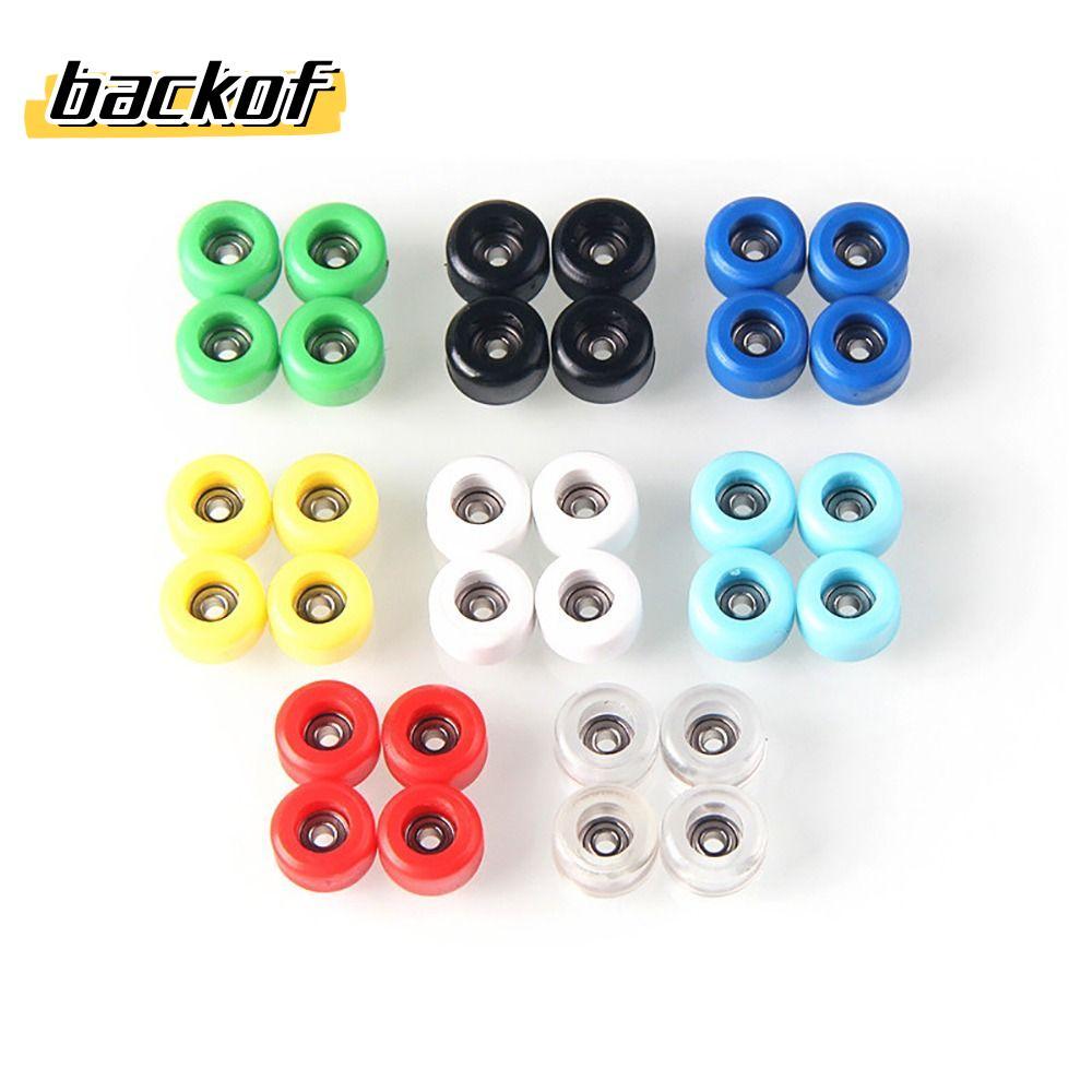 BACKOF 1/4 ชิ้น Fingerboard พร้อมล้อ PU และโลหะ,Professional Bearing, อุปกรณ์เสริมสำหรับ Finger Skat