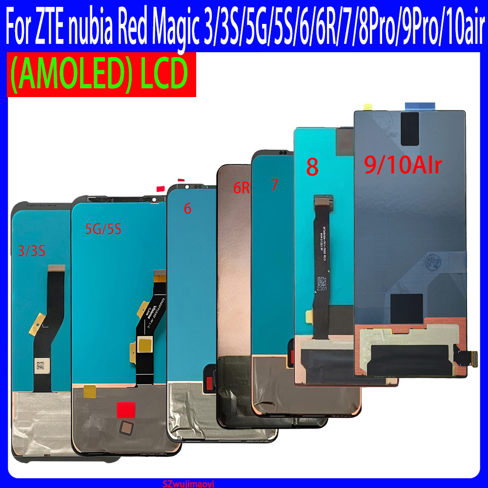 Original AMOLED สําหรับ ZTE nubia Red Magic 3/3S/5G/5S/6/6R/7/8Pro/9Pro/10Air NX629J NX659J NX669J N