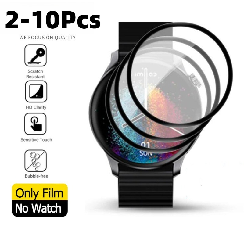 2-10 ชิ้นโค้งสีดําขอบฟิล์มสําหรับ Imilab W13 W12S W12 Pro W11L W02 W01 Anti-Shock กระจกนิรภัยฟิล์มสํ