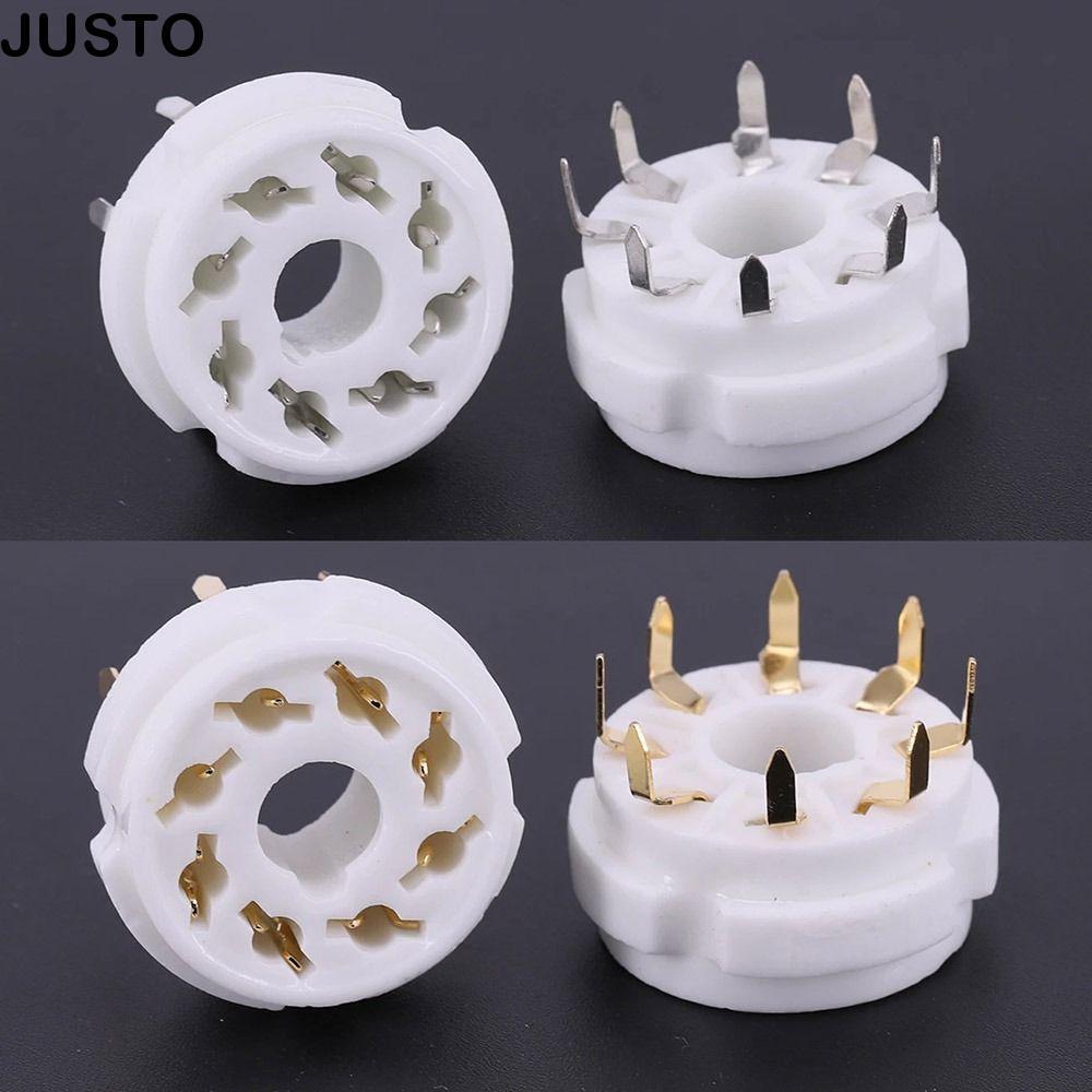 JUSTO 1 ชิ้นฐานวาล์ว, 8Pin K8A Octal เซรามิคหลอดซ็อกเก็ต,ทนทาน DIY ดีบุก-Plated GZC8-Y GZC8-Y-2 PCB 