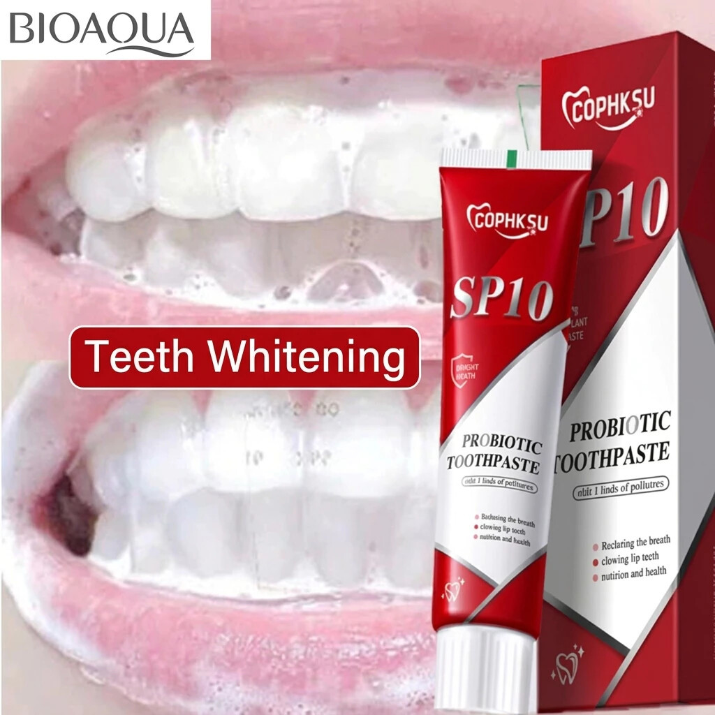 ยาสีฟันโปรไบโอติก SP10 ฟอกฟันขาวทันใจ ลดกลิ่นปาก ดูแลช่องปาก Whitening Toothpaste ลดหินปูน เหนือกว่าการขูดหินปูน ขจัดครา