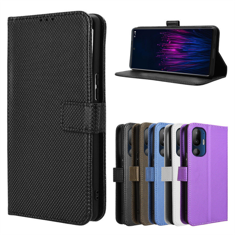 เหมาะสําหรับ HTC U24 Pro เคสโทรศัพท์ HTC U24Pro 5G รูปแบบเพชรโทรศัพท์ซองหนังการ์ดเชือกเส้นเล็กฝาครอบ