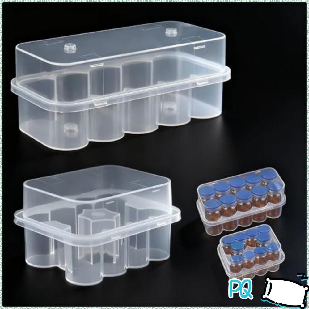 PQ Vial Storage, 2/10/24-Slot Microtube กล่องเก็บ, 3/5/7/10mL พลาสติกวางซ้อนกันได้ตู้แช่แข็งหลอดกล่อ