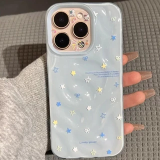เคสไอโฟน17 โรแมนติกดาวโบว์ผูกนุ่ม สำหรับ IPhone 16 15 11 14 12 13 Pro Max 16 14 8 7 6 15 Plus 13 16 14 12 15 Pro XS XR