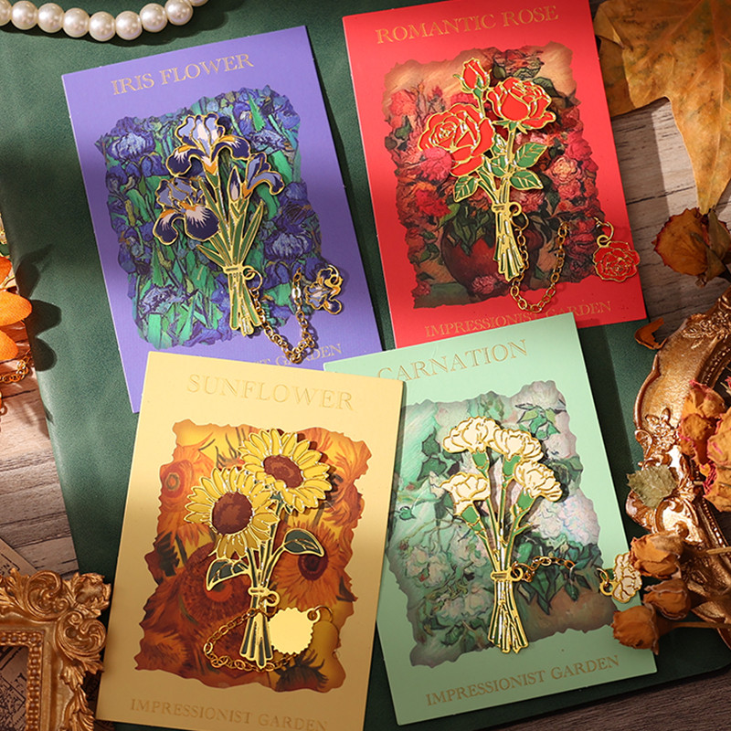 ที่คั่นหนังสือโลหะลายดอกไม้ละเอียดอ่อน สําหรับนักเรียนที่แพนท์