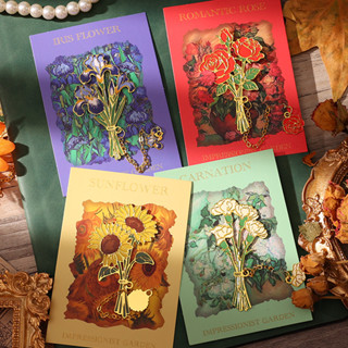 ที่คั่นหนังสือโลหะดอกไม้ที่ละเอียดอ่อนพร้อมที่ใส่หน้าหนังสือ…