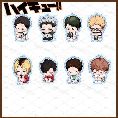 SQ2 ไฮคิว!! พวงกุญแจอะคริลิค Hinata Shoyo Kageyama Kenma Crying Face อะนิเมะพวงกุญแจกระเป๋าจี้น่ารัก