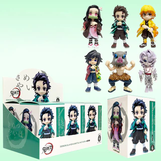 6 ชิ้น/เซ็ต 8-9 ซม.การ์ตูนอะนิเมะรูป Tanjirou Nezuko Zenitsu Inosuke Giyuu Rui รุ่น Q PVC Action Figures ตุ๊กตาของเล่น