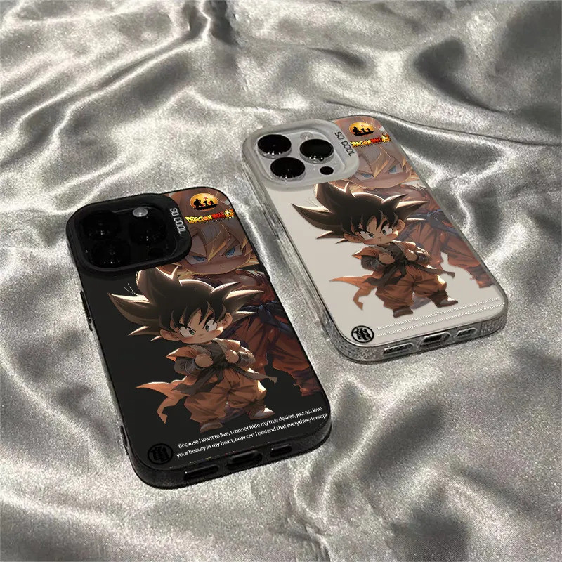 โปร่งใสโปร่งใสเคสโทรศัพท์ Frosted ป้องกัน Saiyan รุ่น Q การ์ตูนญี่ปุ่นใช้งานร่วมกับ iPhone 17 16 15 