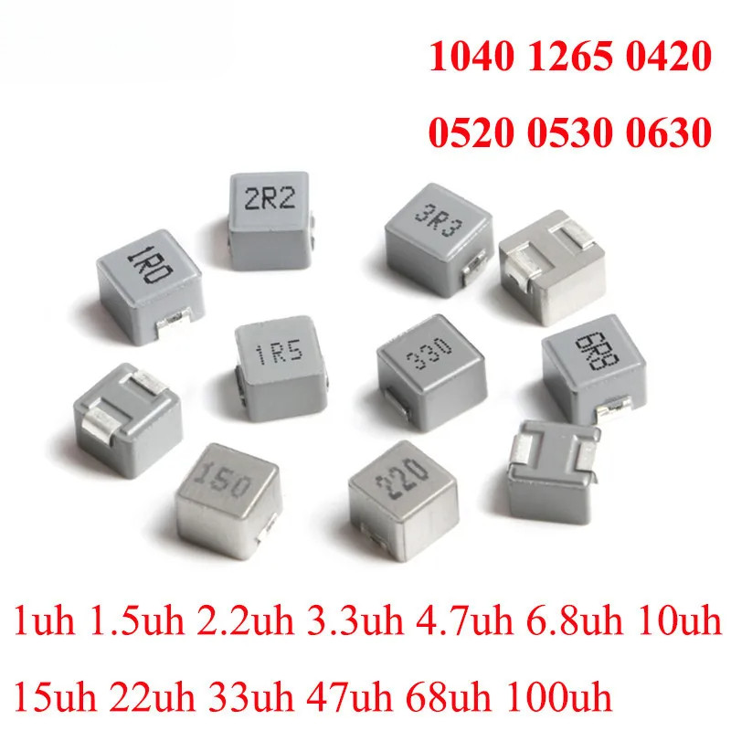 10pcs SMD Molding Power Inductors 1040 1265 0420 0520 0530 0630 0650 1UH 6.8UH 10UH 15UH 22UH 33UH 1