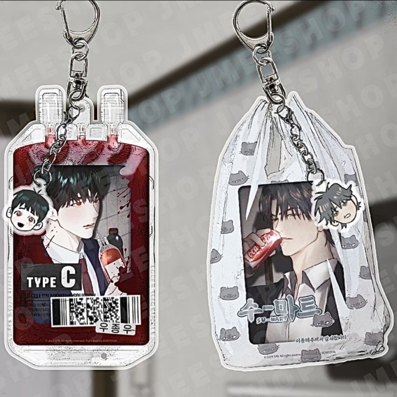 น่ารักอาหาร Photocard ผู้ถืออะนิเมะ KeyChain จี้สําหรับกระเป๋าเพื่อนที่ดีของขวัญสร้างสรรค์คอลเลกชันของเล่นประณีต