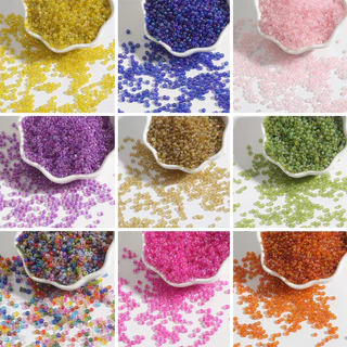 [2/3/4 มม.] 15 ก. ลูกปัดแก้วเคลือบสี วัสดุทำเครื่องประดับ DIY