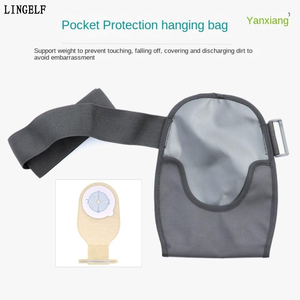 LINGELF Ostomy Support Belt, Elastic Waterproof Ostomy Bag Covers, Supplies ทําความสะอาดง่าย Colosto