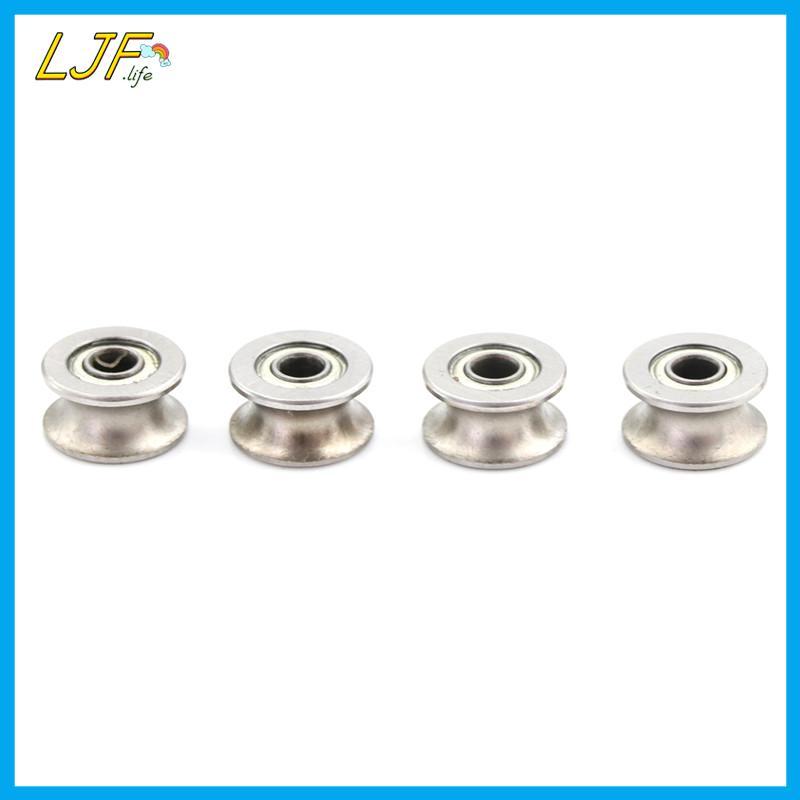 LJF 4PCS 4*13*7MM 624UU HCS U Groove Guide Pulley Rail Ball Bearings ล้อ