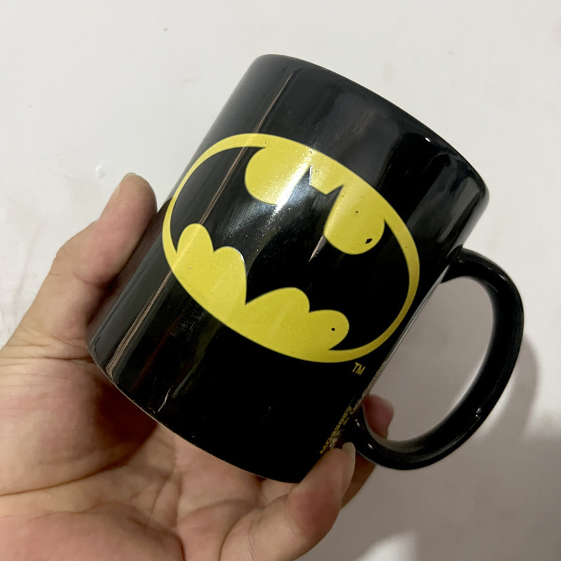 American DC Creative batman batman โลโก้เซรามิคสีดําถ้วยแก้วถ้วยกาแฟถ้วยน้ําของขวัญ