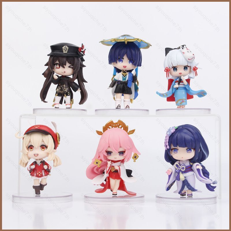 SY 6pcs Genshin Impact Action Figure Kaedehara Kazuha Kawamoto Makiko ตุ๊กตาของเล่นสําหรับ KidHome D