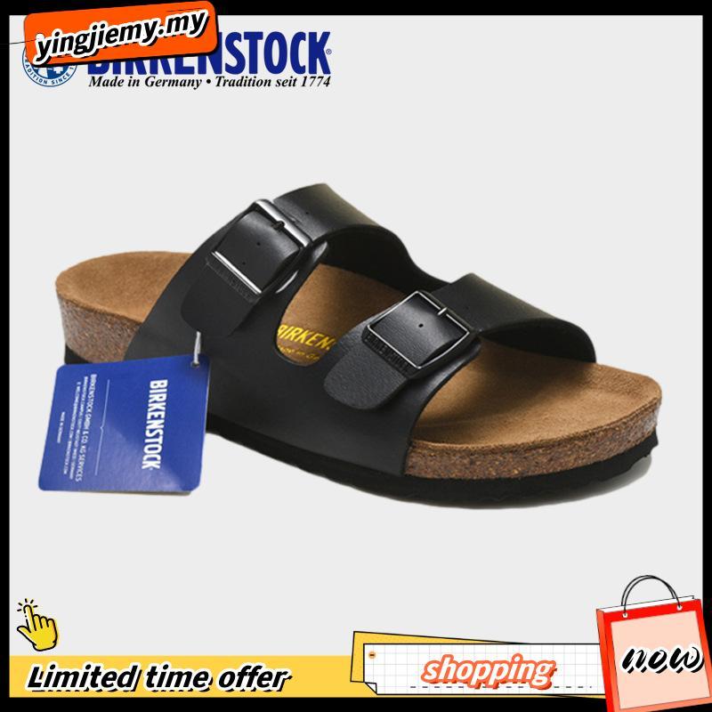 Birkenstock Arizona Men& 39;s และ Women& 39;s D ark รองเท้าแตะหนังสีน้ําตาลสไตล์คลาสสิก Beachwear ขน