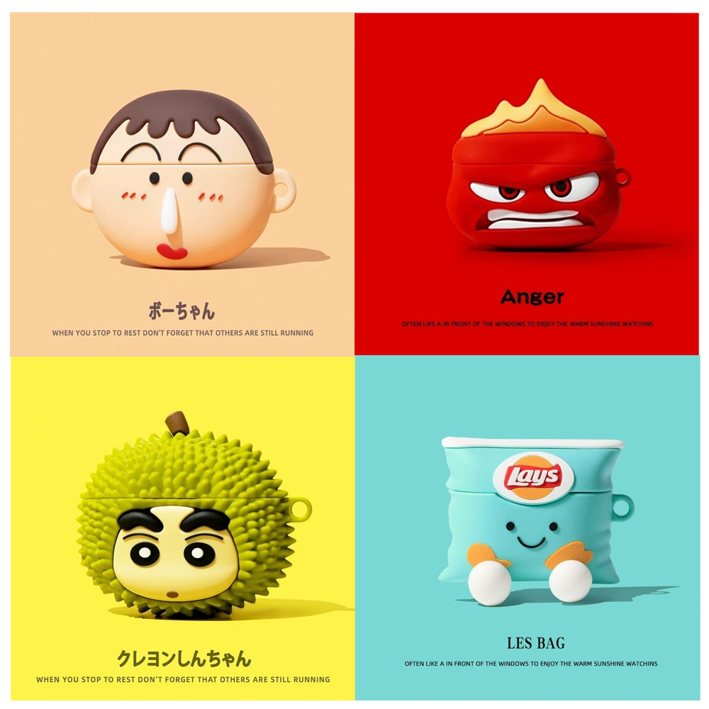 Durian Boy + จี้ AirPods สําหรับ AirPods Pro3 AirPods Pro/Pro2 AirPods 4/3/2/1 ปลอกหูฟังซิลิโคน