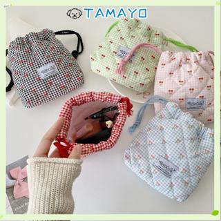 TAMAYO กระเป๋าหูรูด, กระเป๋าเก็บลิปสติกแต่งหน้าเชอร์รี่ความจ…