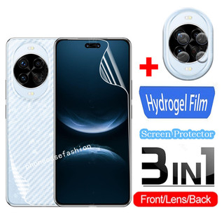 3in1 ป้องกันหน้าจอสําหรับ Huawei Nova 14 Pro 14Pro 14i ฟิล์มกระจกนิรภัยไม่ด้านหลัง Hydrogel Soft โปร่งใสกล้องกลับเลนส์ป้องกันฟิล์ม