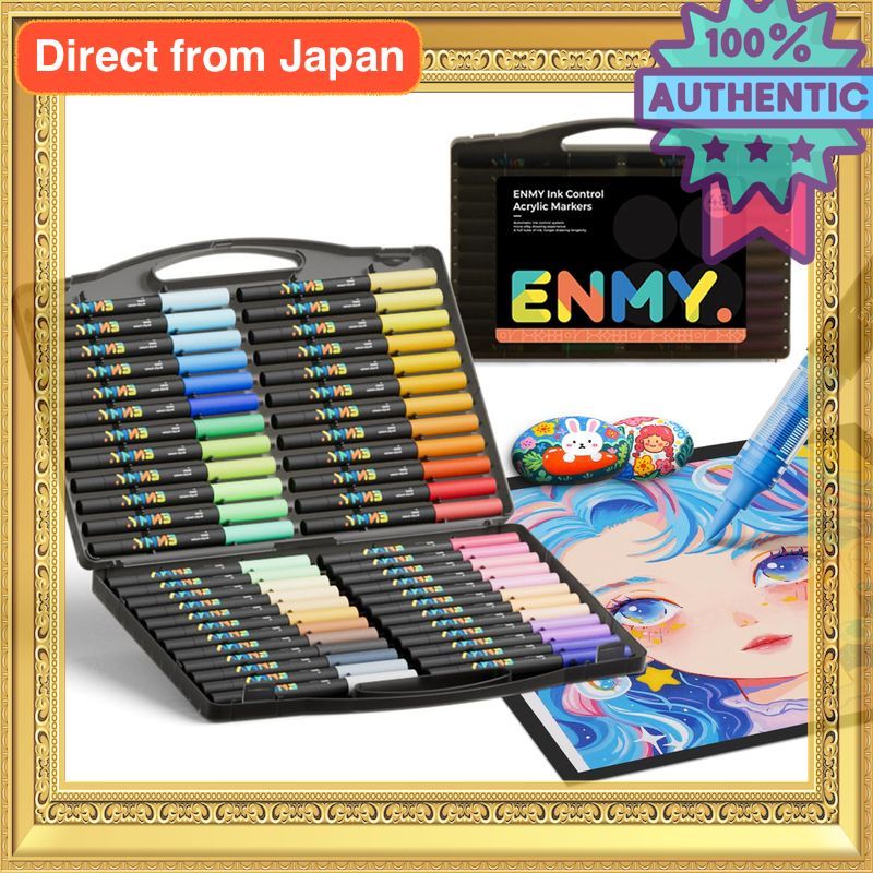 ENMY Acrylic Water-Based Marker Brush Pen For Art Illustration Fabric Canvas Glass Wood Textile Colo