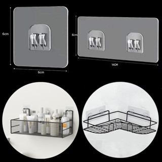 BAZZR โปร่งใส ชั้นแขวน ตะขอ ชั้นเก็บของ ติดผนัง แผ่นแปะ แข็ง…