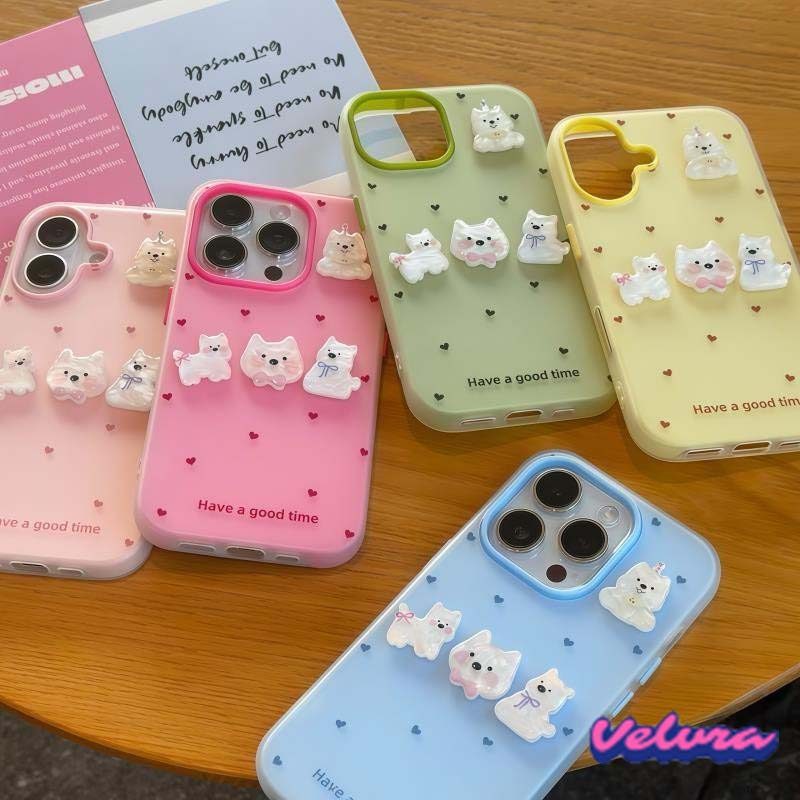 เคสไอโฟน 17 13 16 สำหรับ iPhone 17 11 15 16 13 12 14 Pro Max 15 7 8 Plus XR X XS เคสลายการ์ตูนน่ารักสำหรับน้องหมา 2 in 1