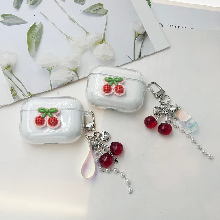 Cherry จี้สําหรับ Baseus WM01 WM02 W04 W3 WM05 WM03 WX5 กรณีซิลิโคนหูฟัง