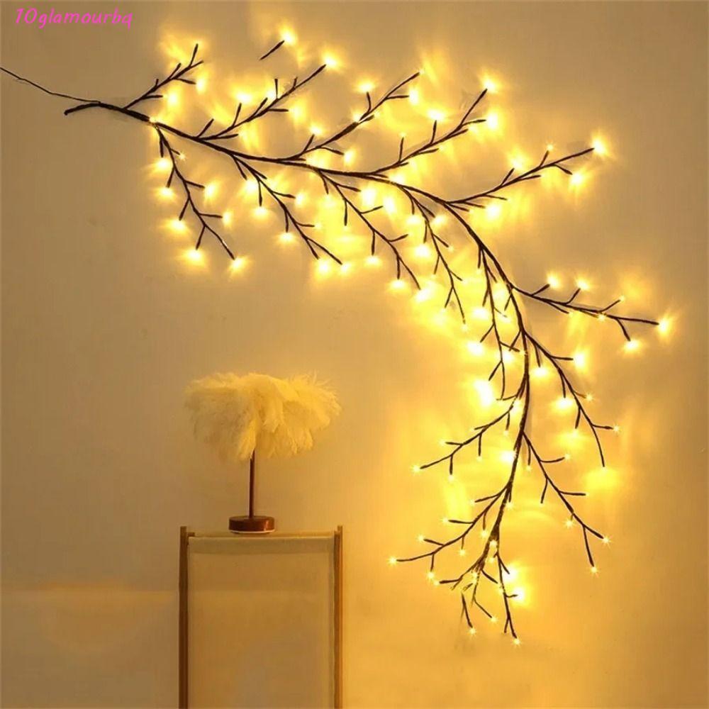 GLAMOURBQ ไฟ LED คริสต์มาส, DIY Willow Vine Tree สาขา String Light, Birch Tree Bendable ฮาโลวีน 8 โห