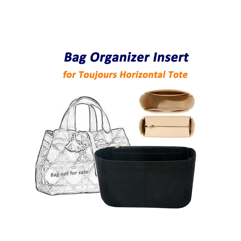 กระเป๋า tote รุ่น Toujours แนวนอน มีกระเป๋าระบบจัดเรียบร้อยสำหรับใส่ CD