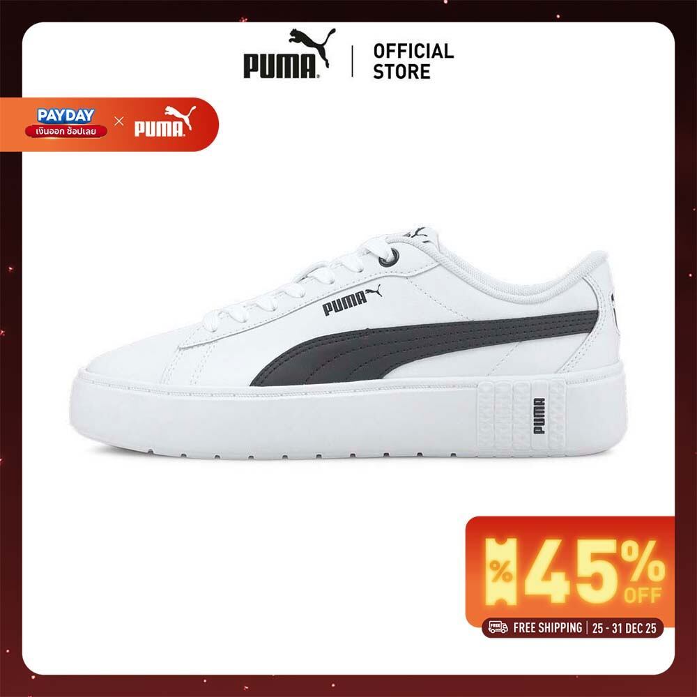 PUMA BASICS - รองเท้ากีฬาผู้หญิง Smash Platform v2 L สีขาว - 37303502