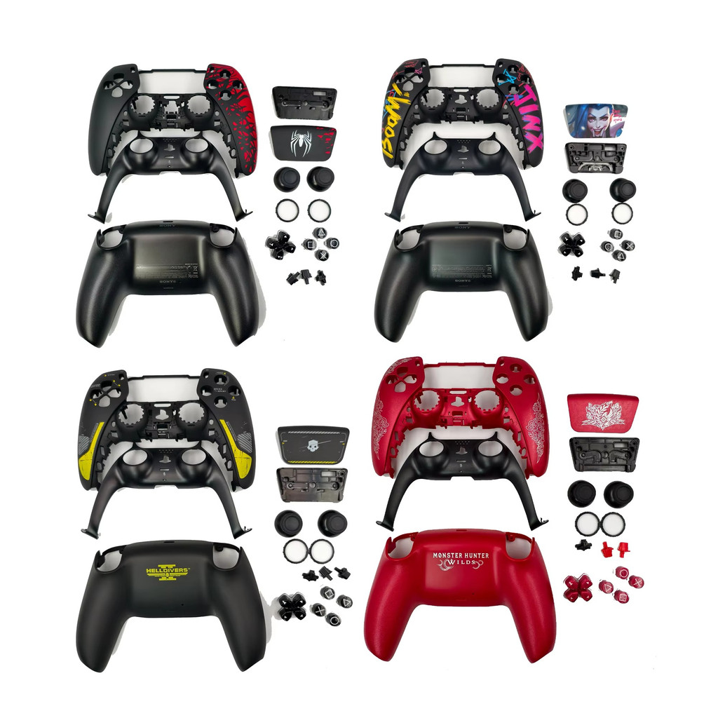 NSLikey Custom Faceplate เปลือกหอยฝาครอบด้านบนใช้งานร่วมกับ PS5 BDM-010 020 030 040 050 Controller เปลือกด้านล่างแถบตกแต่ง