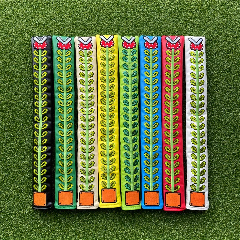 Man eating Flower Golf Positioning Rod Protective Cover - PU Embroidery, Elastic Self Fixing, Golf A