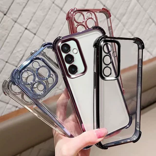 เคส Samsung S25 FE S24 Fe S23 Fe S21 Fe S20 Fe Air cushion ป้องกันการล่มสลาย Morandi สีเคสโทรศัพท์มือถือโปร่งใส