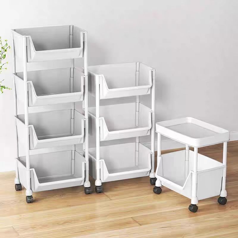 【💥Hot】3/4/5 Tier Movable BookShelf Trolley Rack Shelf Book Rack Rak Buku