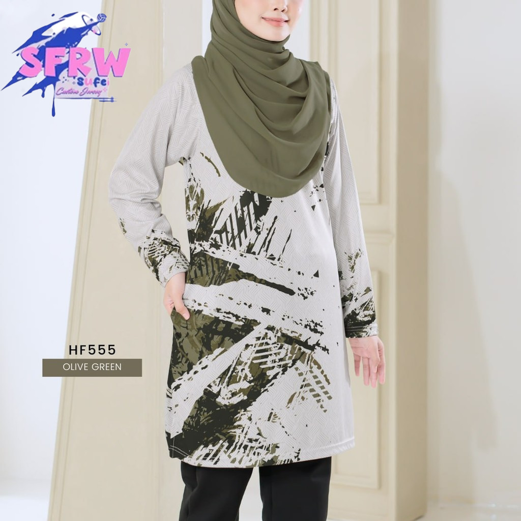 T shirt Jersey Humara Design Irine มุสลิมผู้หญิงกีฬาชุดยาว (Size:XS-8XL)