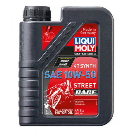 น้ำมันเครื่องสังเคราะห์แท้ Liqui Moly Street Race 10W-50 1 ลิตร