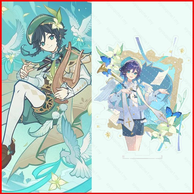 SY2 Genshin Impact ขาตั้งแผ่นอะคริลิคผู้ถือ Home Desktop อะนิเมะ Furina Venti เครื่องประดับ YS2