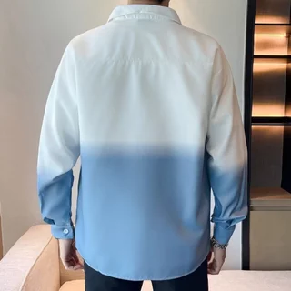 M-3XL แฟชั่น เสื้อเชิ้ตผู้ชาย ทรงหลวม สไตล์วินเทจ การออกแบบแฟชั่นการสะกดสี
