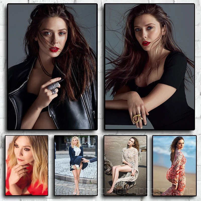 Superhero Elizabeth Olsen ภาพยนตร์ Star Wall Art ตกแต่งบ้านผ้าใบภาพวาด Art Nordic ตกแต่งโรงแรมสําหรั